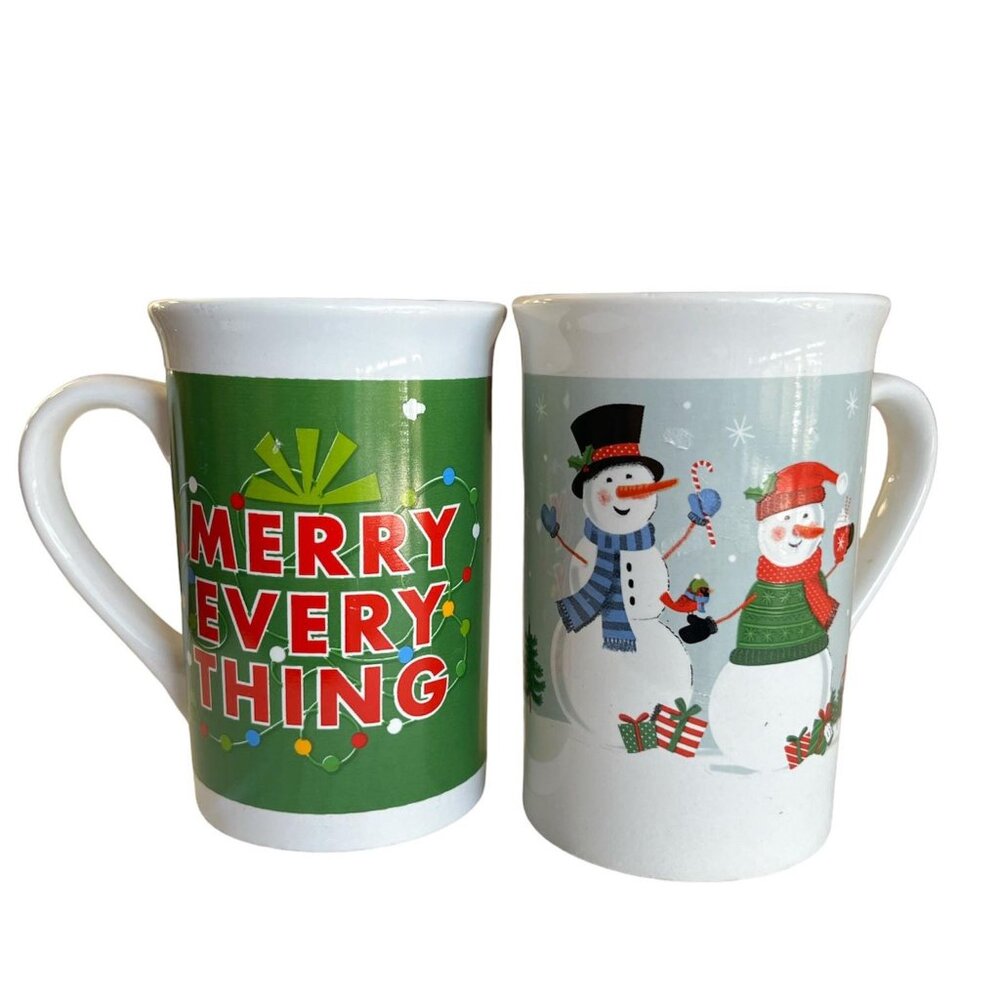 Vintage Royal Norfolk Coffee Mugs, Christmas, Set of 2